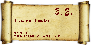 Brauner Emőke névjegykártya